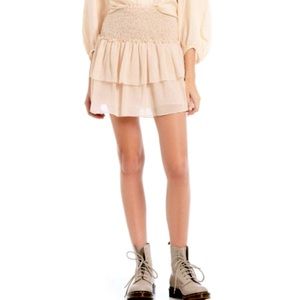 Chelsea & Violet Smocked Tiered Sparkle Blush Pink Skirt